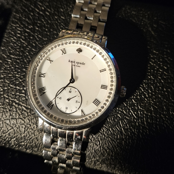 Stunnig Iced Out Kate Spade Silver Watch - Picture 1 of 7